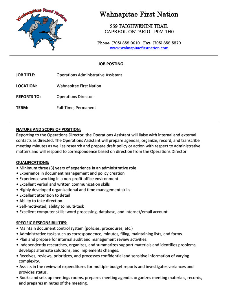 Operations Assistant P1