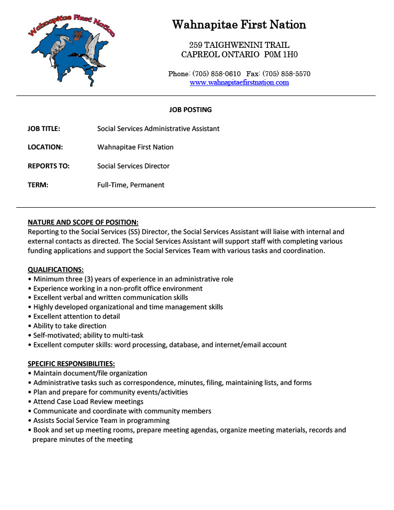 Social Services Assistant P1