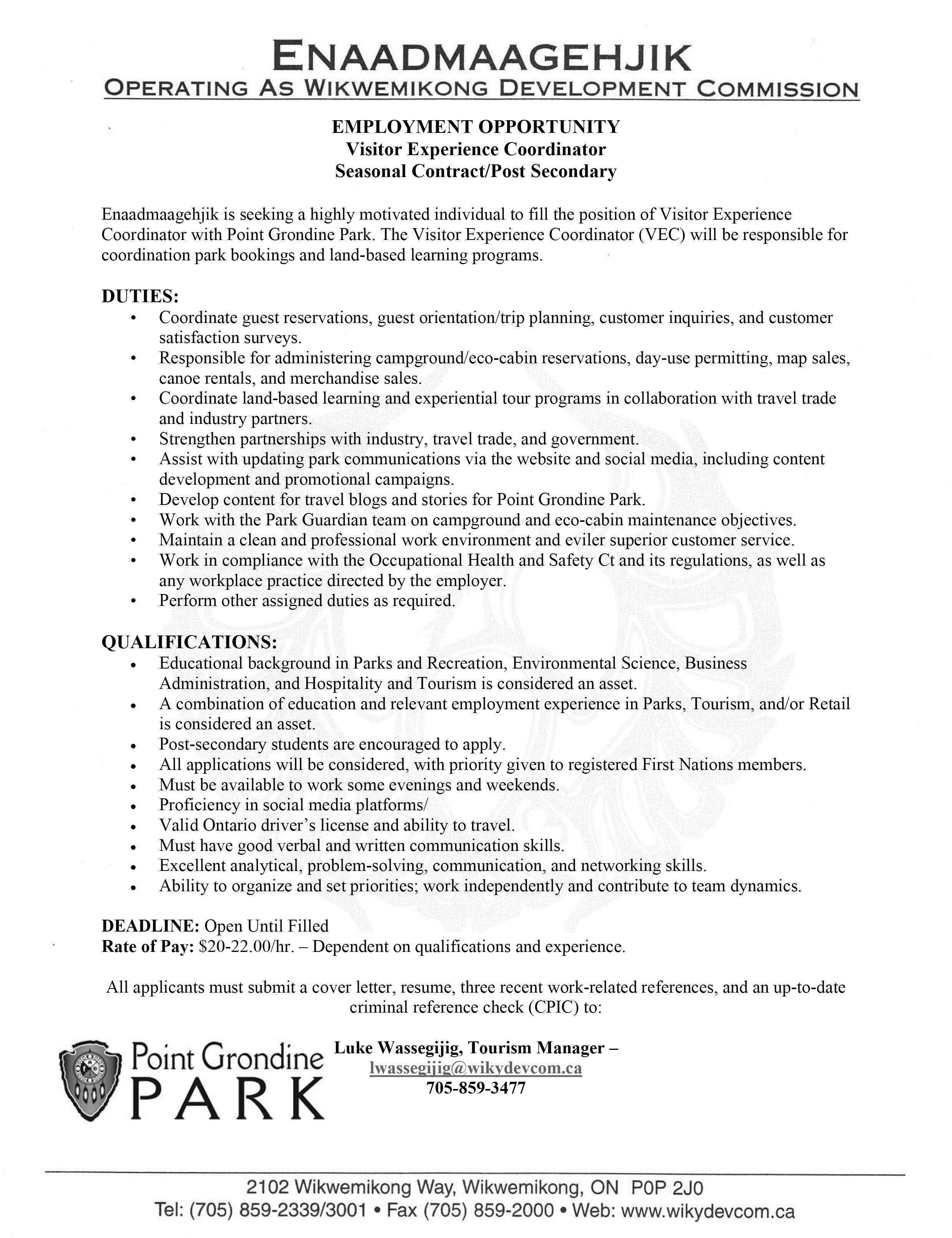 Visitor Experience Coordinator Job Description 2025