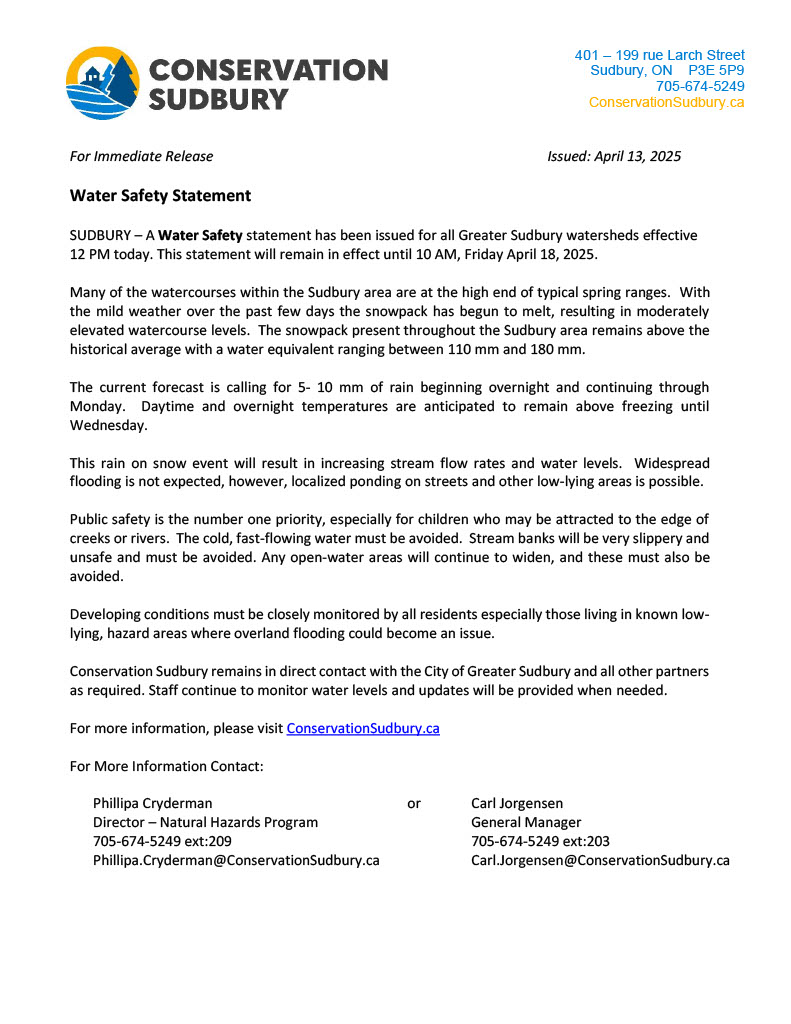 Water Safety Message March 14 2025 Page 1