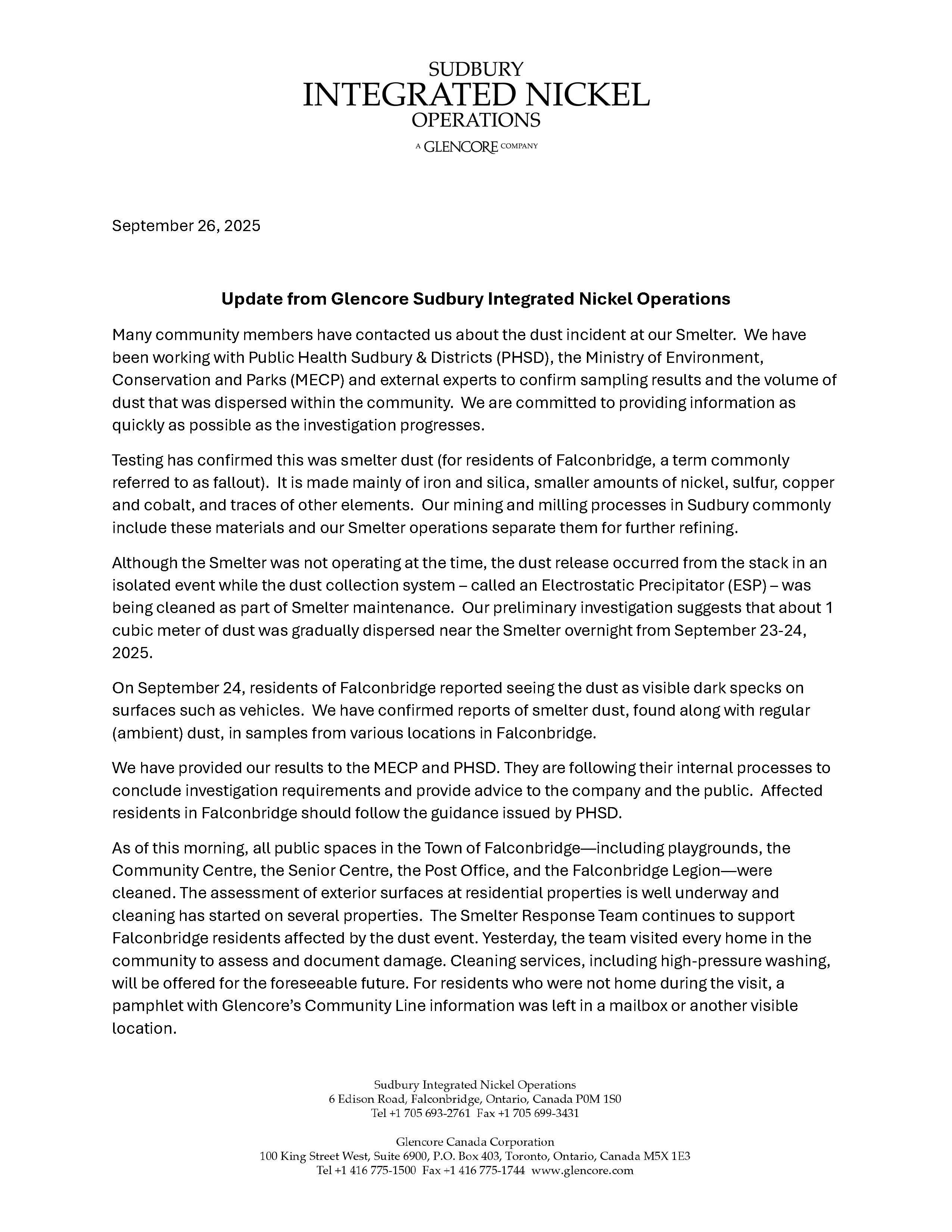 glencore smelter incident