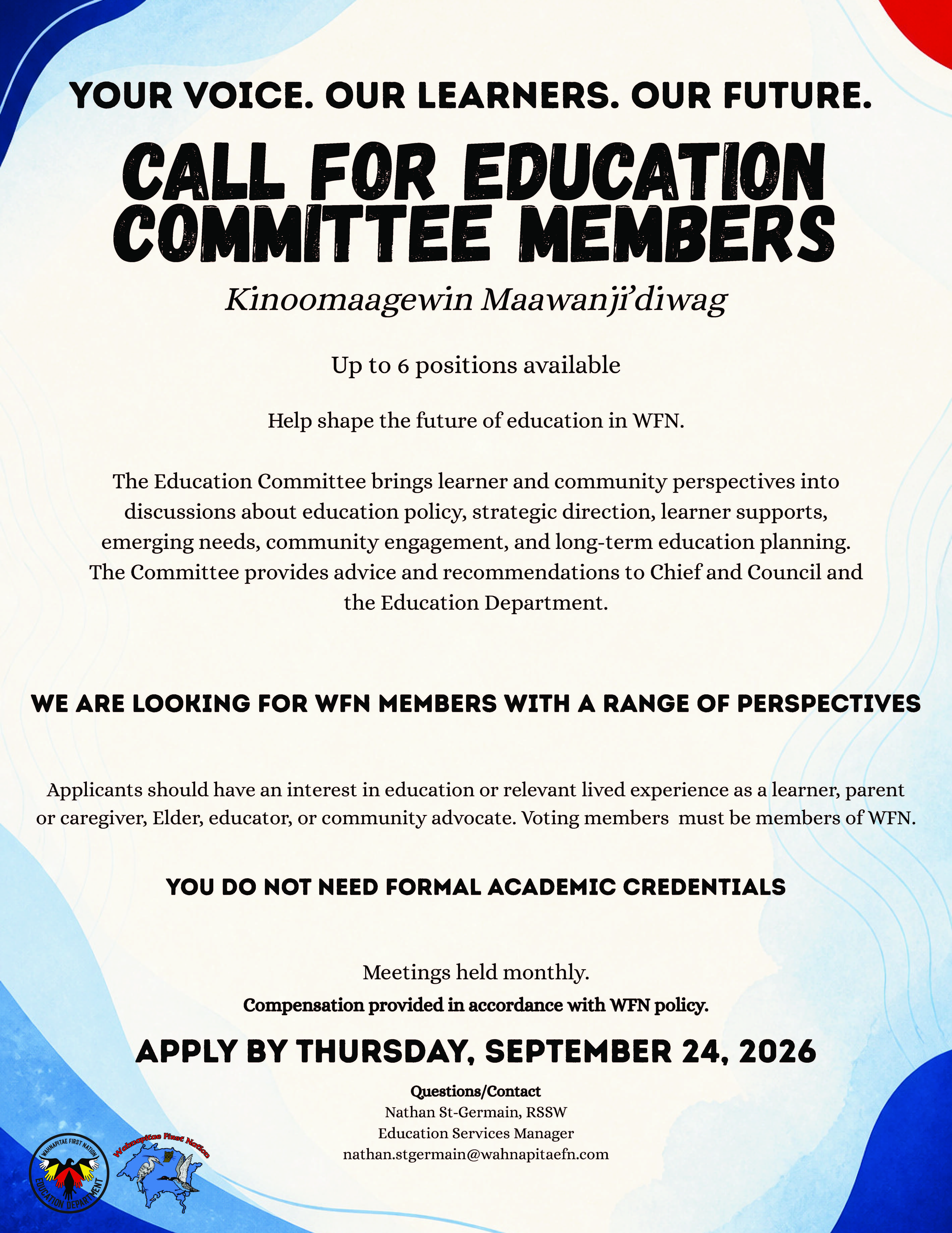 Education Committee Call for Members