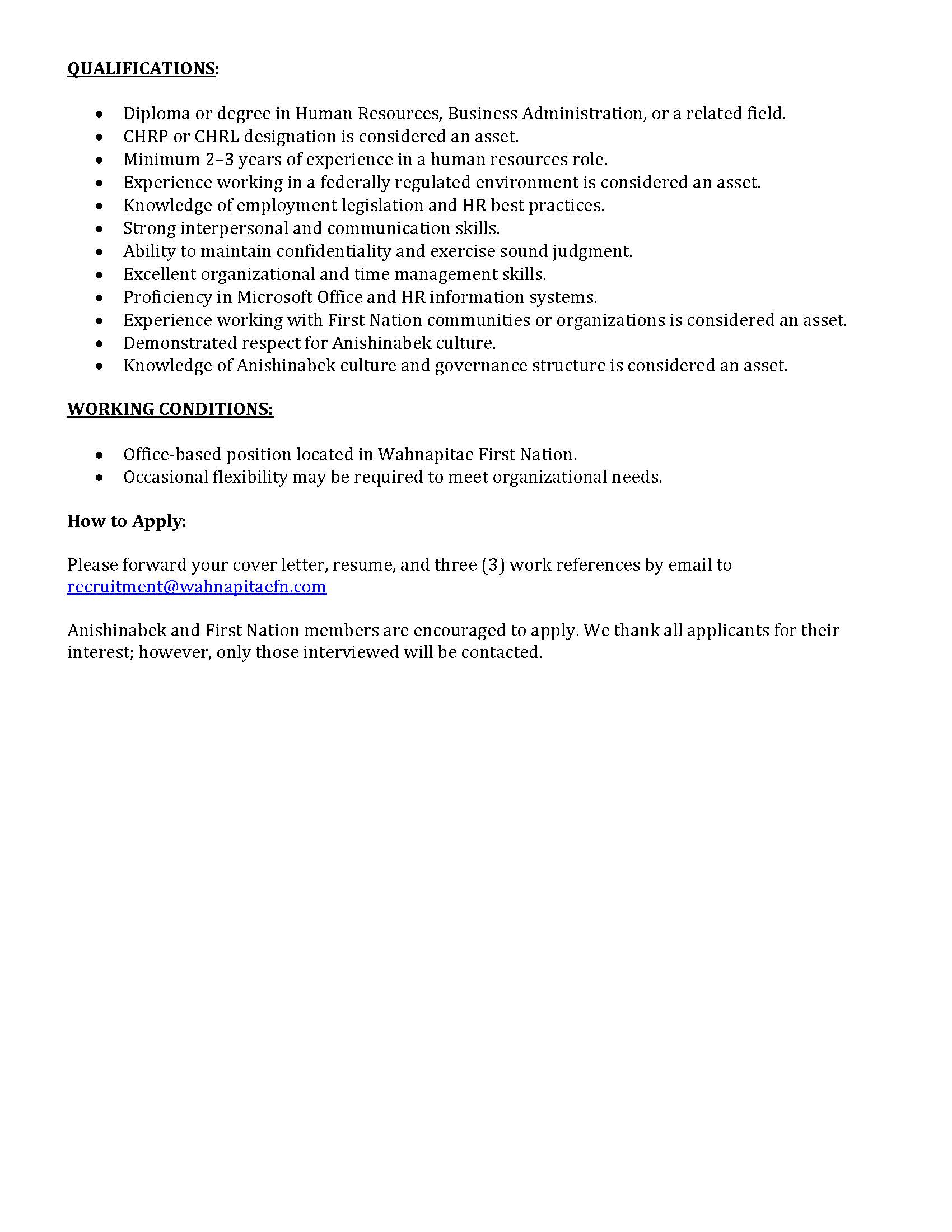 Human Resources Coordinator Page 2