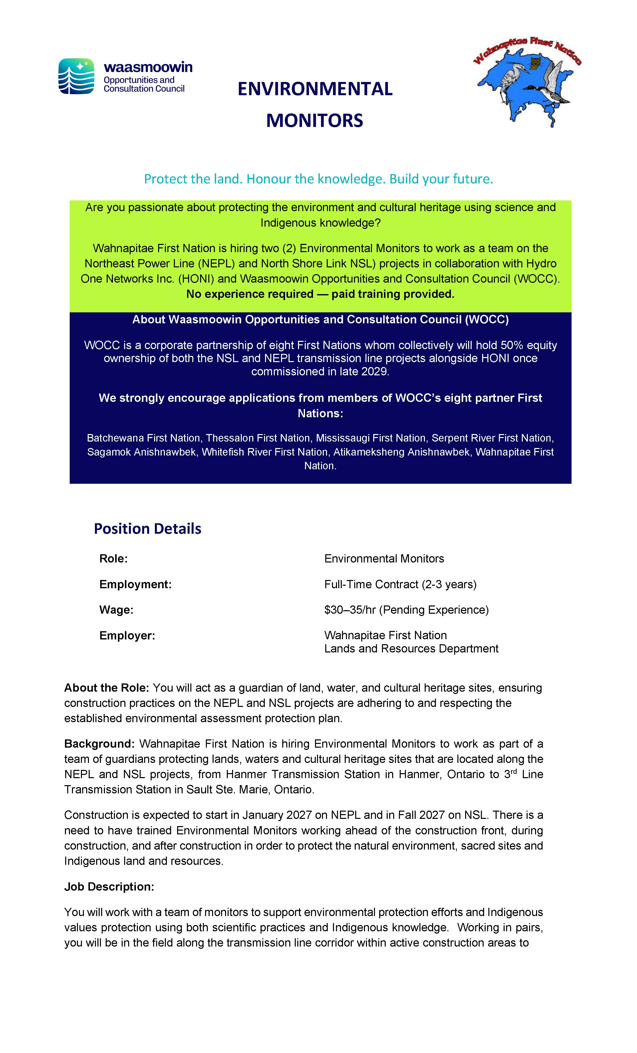 WOCC Environmental Monitors Job Posting Page 1
