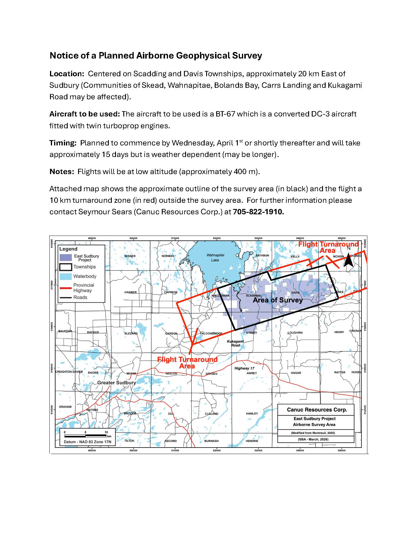 Notice of low flying aircraft