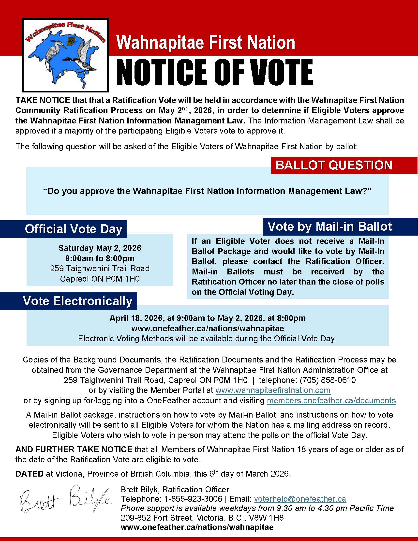 information mgmt law notice of vote 1
