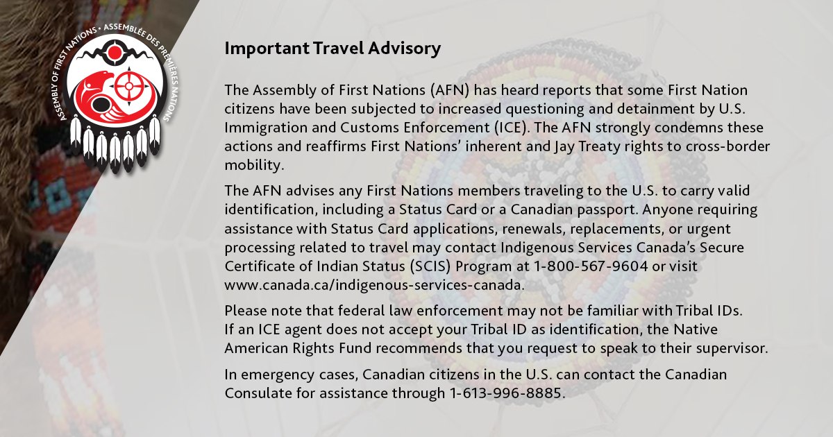 AFN travel advisory